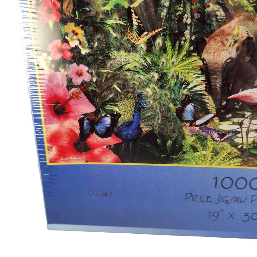 Asian Rain Forest Puzzle 1000 Pieces Jungle Animals Made USA Lg 19 x 30 New READ